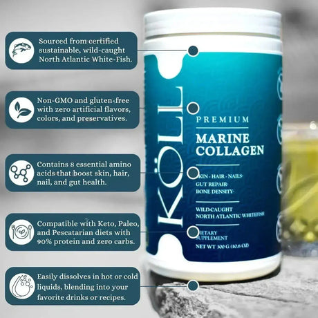 KOLL - KOLL Marine Collagen Peptides Powder 300Gr. - The Red Vitamin MX - Suplementos Alimenticios - {{ shop.shopifyCountryName }}