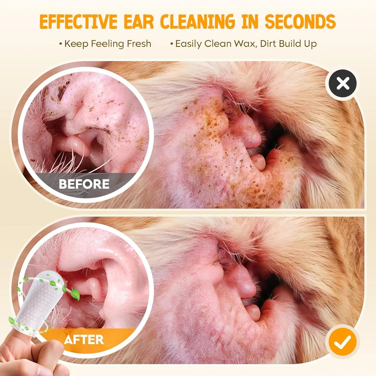 NEENCE - NEENCE Ear Finger Wipes for Dogs & Cats Unscented 60 Toallitas - The Red Vitamin MX - Cuidado Del Oído De Perros - {{ shop.shopifyCountryName }}