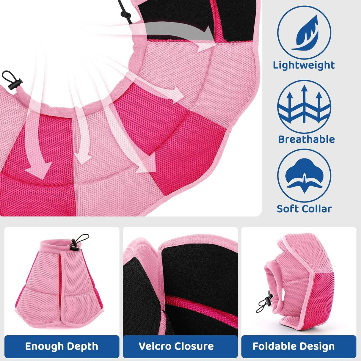 SUNFURA Dog Cone PINK LARGE