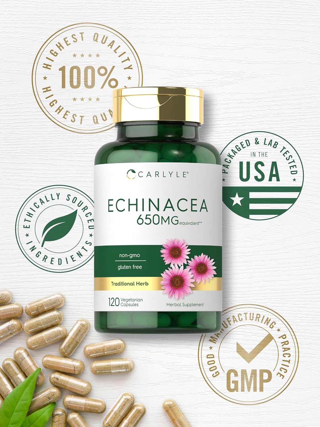 Carlyle Echinacea 650Mg. 120 Capsulas