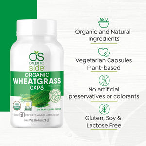 ORGANIC SIDE - OS Organic Side Wheatgrass 60 Capsulas - The Red Vitamin MX - Suplementos Alimenticios - {{ shop.shopifyCountryName }}