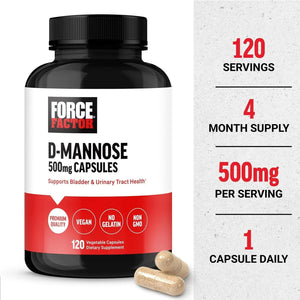 FORCE FACTOR - FORCE FACTOR D Mannose 500Mg. 120 Capsulas - The Red Vitamin MX - Suplementos Alimenticios - {{ shop.shopifyCountryName }}