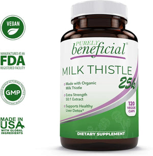 PURELY BENEFICIAL - PURELY beneficial Milk Thistle 120 Capsulas - The Red Vitamin MX - Suplementos Alimenticios - {{ shop.shopifyCountryName }}