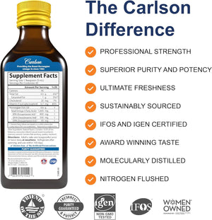 CARLSON - Carlson The Very Finest Fish Oil 1600Mg. Omega-3s 200Ml. - The Red Vitamin MX - Suplementos Alimenticios - {{ shop.shopifyCountryName }}