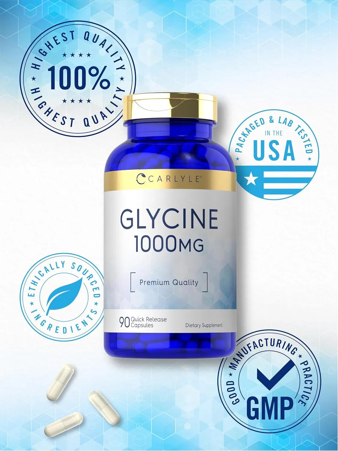 CARLYLE - Carlyle Glycine 1000Mg. 90 Capsulas - The Red Vitamin MX - Suplementos Alimenticios - {{ shop.shopifyCountryName }}