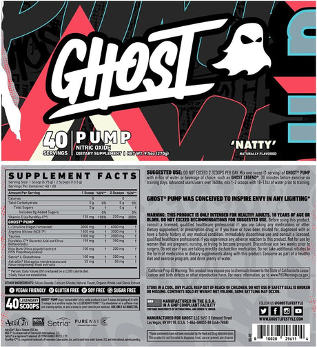 GHOST - GHOST Pump Nitric Oxide Powder 40 Servicios Natty 270Gr. - The Red Vitamin MX - Suplementos Alimenticios - {{ shop.shopifyCountryName }}