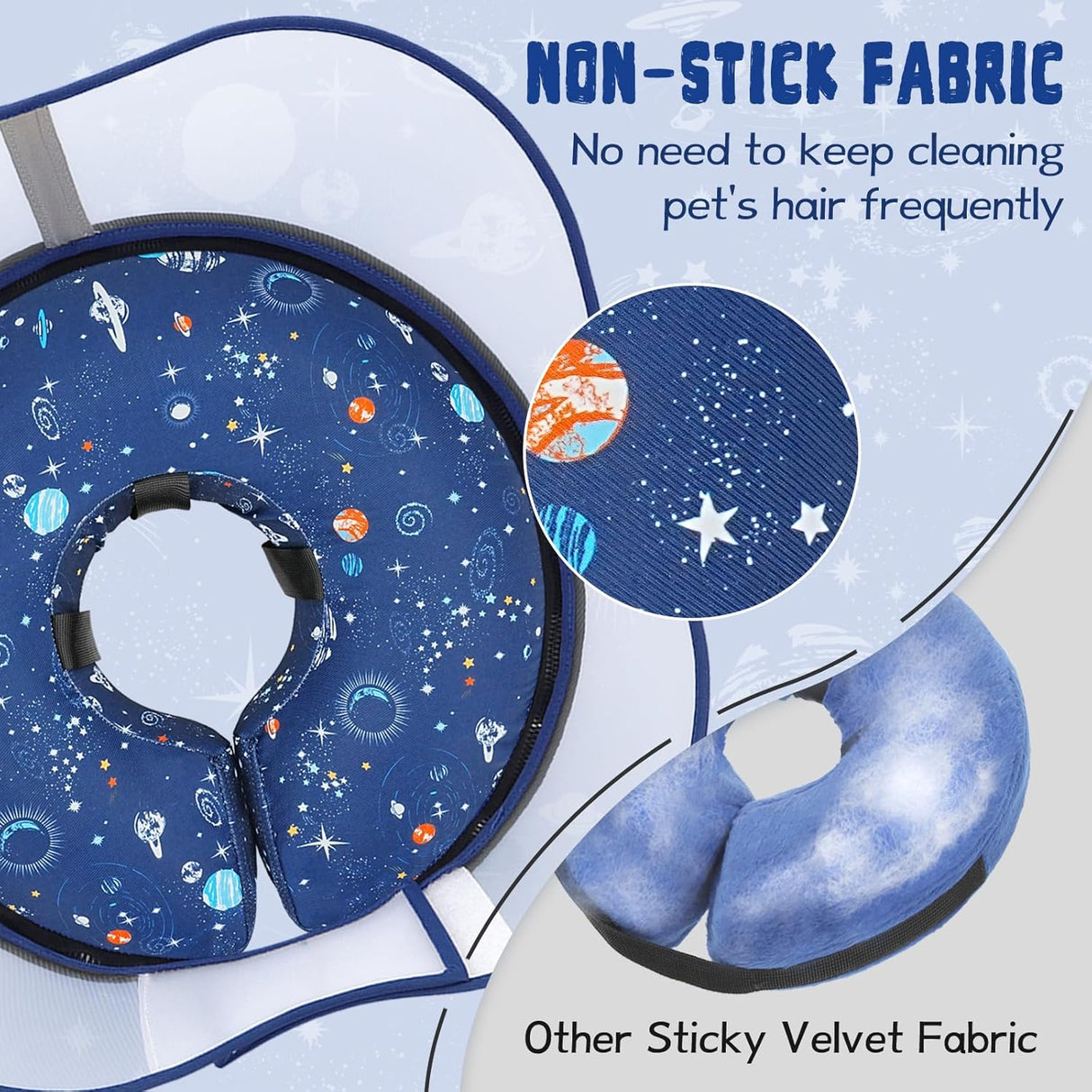 Toptakeit Elevated Inflatable Dog Cone Collar NAVY EXTRA LARGE