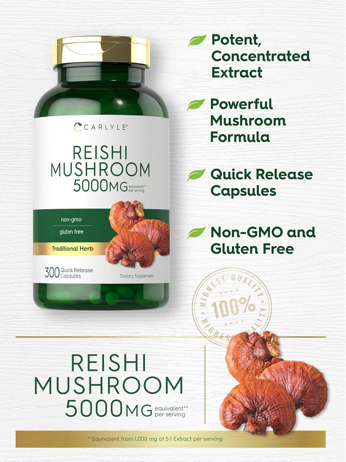 CARLYLE - Carlyle Reishi Mushroom 5000Mg. 300 Capsulas - The Red Vitamin MX - Suplementos Alimenticios - {{ shop.shopifyCountryName }}