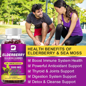 B BEWORTHS - B BEWORTHS Elderberry Gummies & Irish Sea Moss 60 Gomitas 2 Pack - The Red Vitamin MX - Suplementos Alimenticios - {{ shop.shopifyCountryName }}