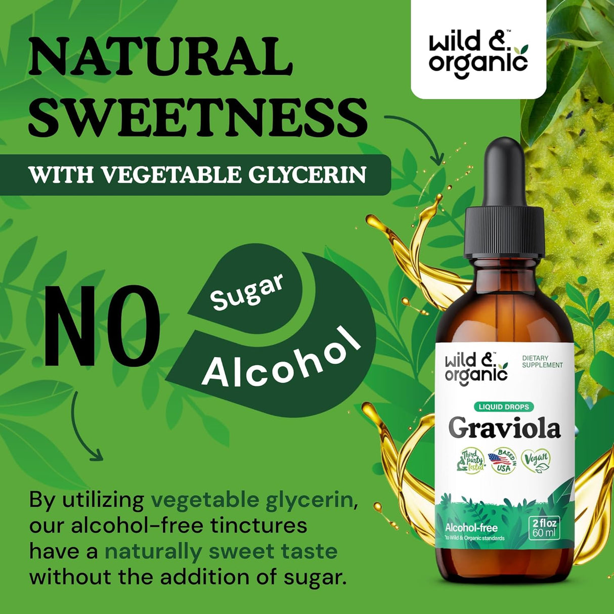 Wild & Organic Soursop Graviola Liquid Drops 2 Fl.Oz.