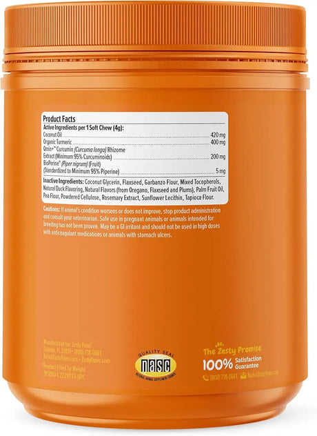 ZESTY PAWS - Zesty Paws Turmeric Curcumin for Dogs Duck Flavor 250 Masticables - The Red Vitamin MX - Cuidado De Cadera Y Articulaciones Para Perros - {{ shop.shopifyCountryName }}