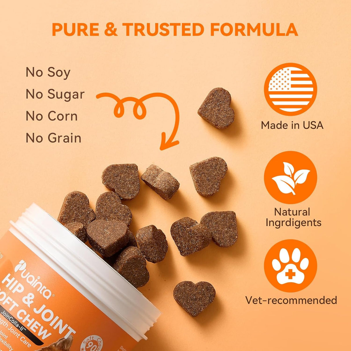 PUAINTA Dog Hip and Joint Supplement 30 Masticables