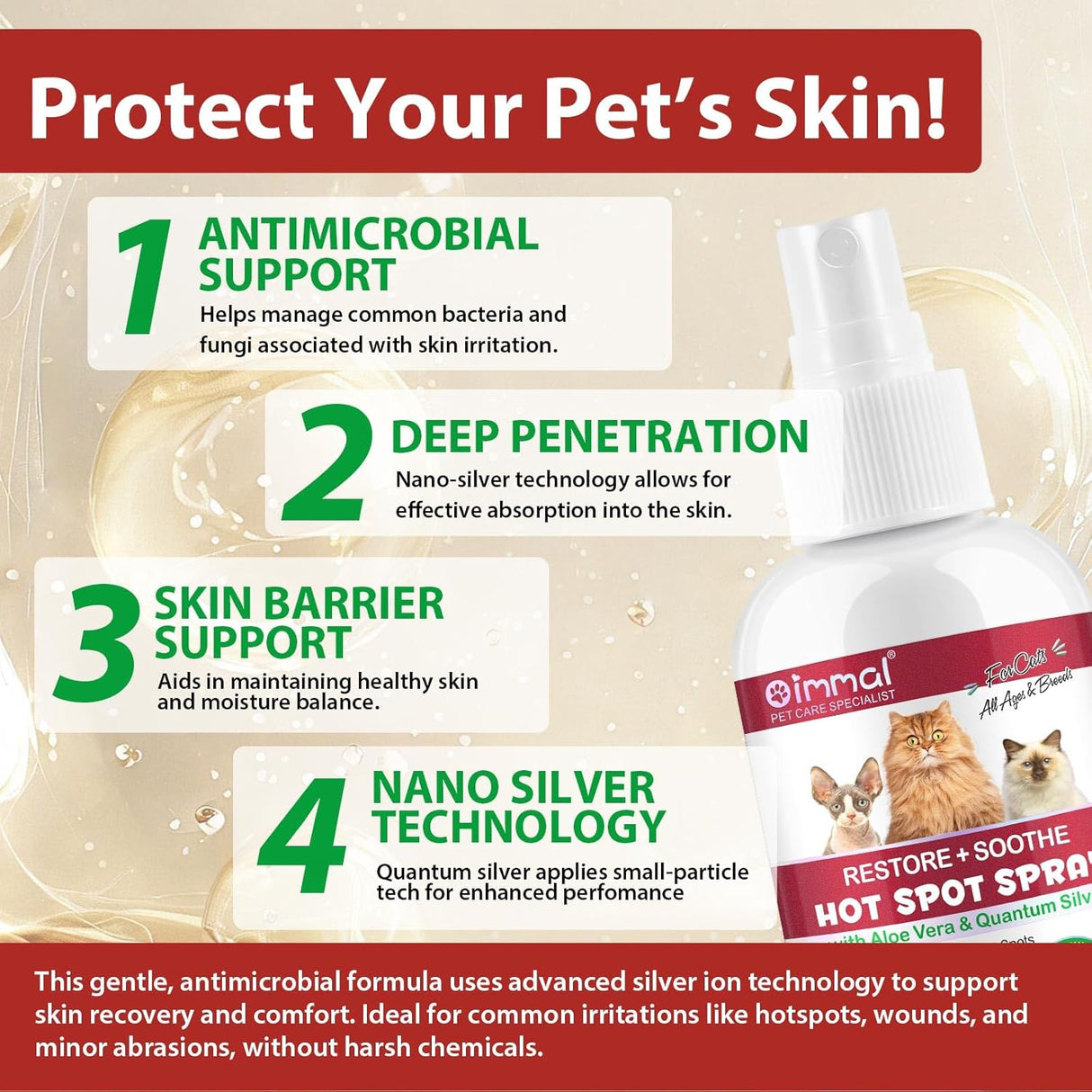 Oimmal Hot Spot Spray Treatment for Cats 100Ml.
