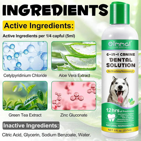 OIMMAL - OIMMAL Fresh Breath Original Dog Oral Care Water Additive 237Ml. - The Red Vitamin MX - Cuidado Dental Para Perros - {{ shop.shopifyCountryName }}