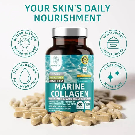 NUMBER ONE NUTRITION - Number One Nutrition Premium Marine Collagen Dipeptides 120 Capsulas - The Red Vitamin MX - Suplementos Alimenticios - {{ shop.shopifyCountryName }}