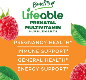 Lifeable Prenatal Multivitamin 90 Gomitas - The Red Vitamin MX - Suplementos Alimenticios - LIFEABLE