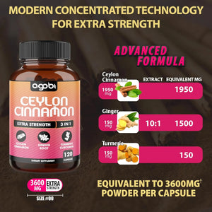 AGOBI - agobi Ceylon Cinnamon 120 Capsulas - The Red Vitamin MX - Suplementos Alimenticios - {{ shop.shopifyCountryName }}