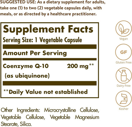 Solgar Vegetarian CoQ-10 200Mg. 60 Capsulas - The Red Vitamin MX - Suplementos Alimenticios - SOLGAR