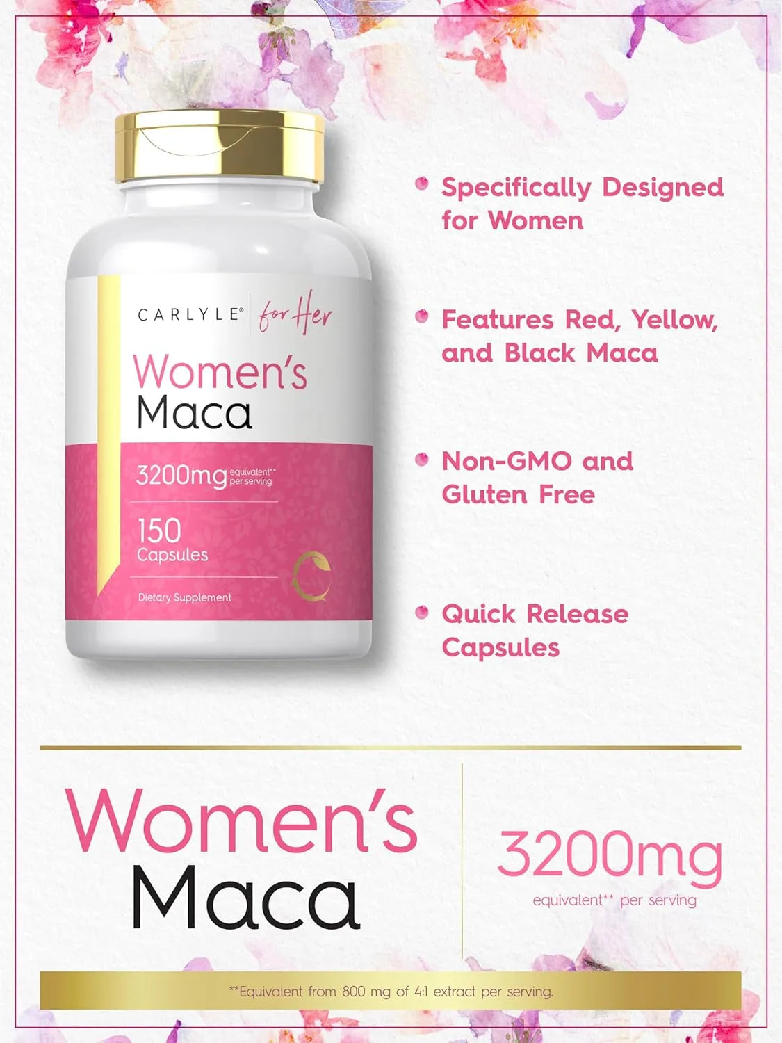 CARLYLE - Carlyle Maca Root Capsules for Women 3200Mg. 150 Capsulas - The Red Vitamin MX - Suplementos Alimenticios - {{ shop.shopifyCountryName }}