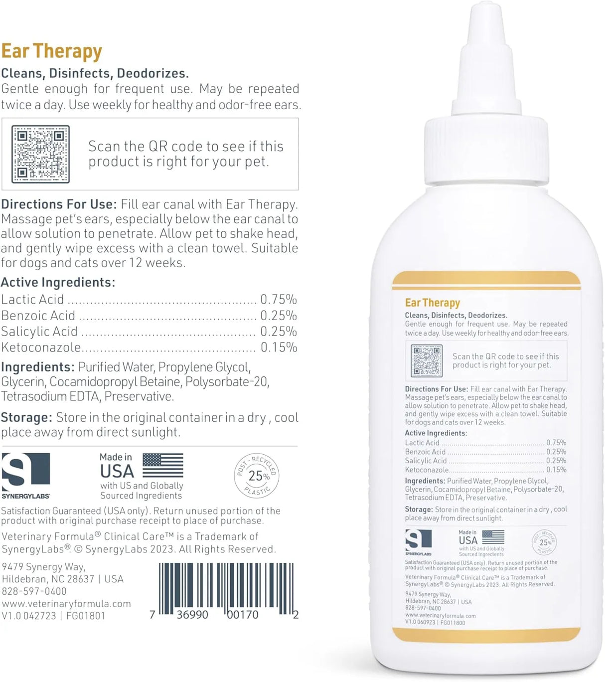 VETERINARY FORMULA - Veterinary Formula Clinical Care Ear Therapy 4 Fl.Oz. - The Red Vitamin MX - Cuidado Del Oído De Perros - {{ shop.shopifyCountryName }}