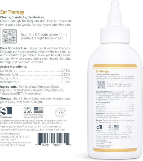 VETERINARY FORMULA - Veterinary Formula Clinical Care Ear Therapy 4 Fl.Oz. - The Red Vitamin MX - Cuidado Del Oído De Perros - {{ shop.shopifyCountryName }}