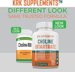 KRK SUPPLEMENTS - KRK SUPPLEMENTS Choline Bitartrate 900Mg. 90 Capsulas 2 Pack - The Red Vitamin MX - Suplementos Alimenticios - {{ shop.shopifyCountryName }}