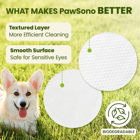 PAWSONO - PawSono Eye Wipes for Dogs & Cats Unscent 100 Toallitas 2 Pack - The Red Vitamin MX - Cuidado De Los Ojos De Los Perros - {{ shop.shopifyCountryName }}
