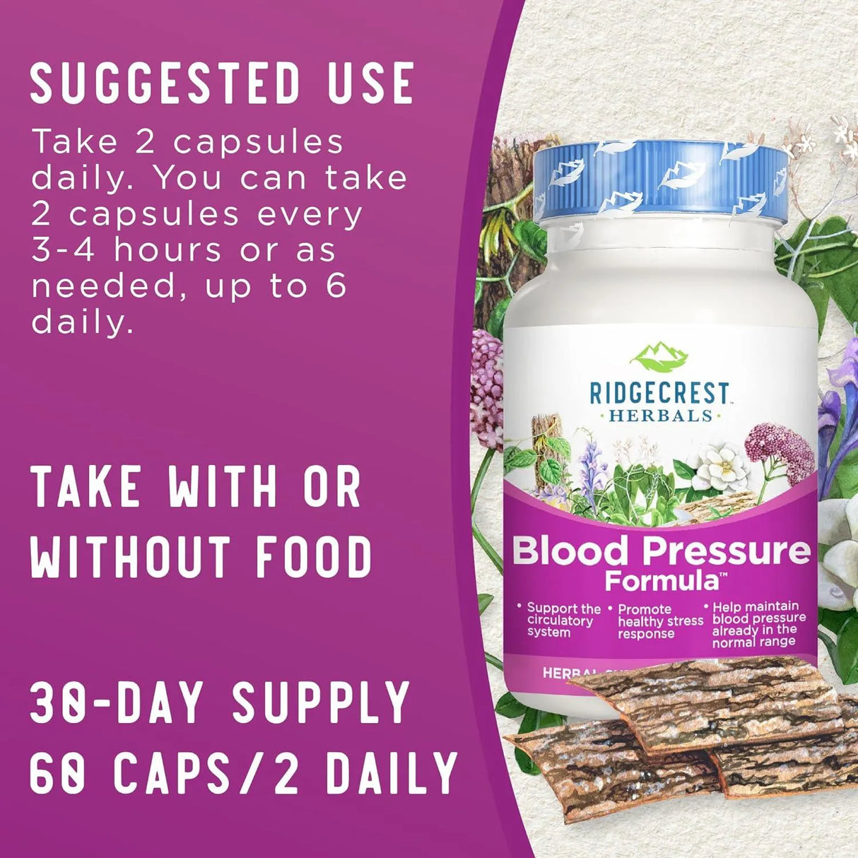 RIDGECREST HERBALS - RidgeCrest Herbals Blood Pressure Herbal Formula 60 Capsulas - The Red Vitamin MX - Suplementos Alimenticios - {{ shop.shopifyCountryName }}