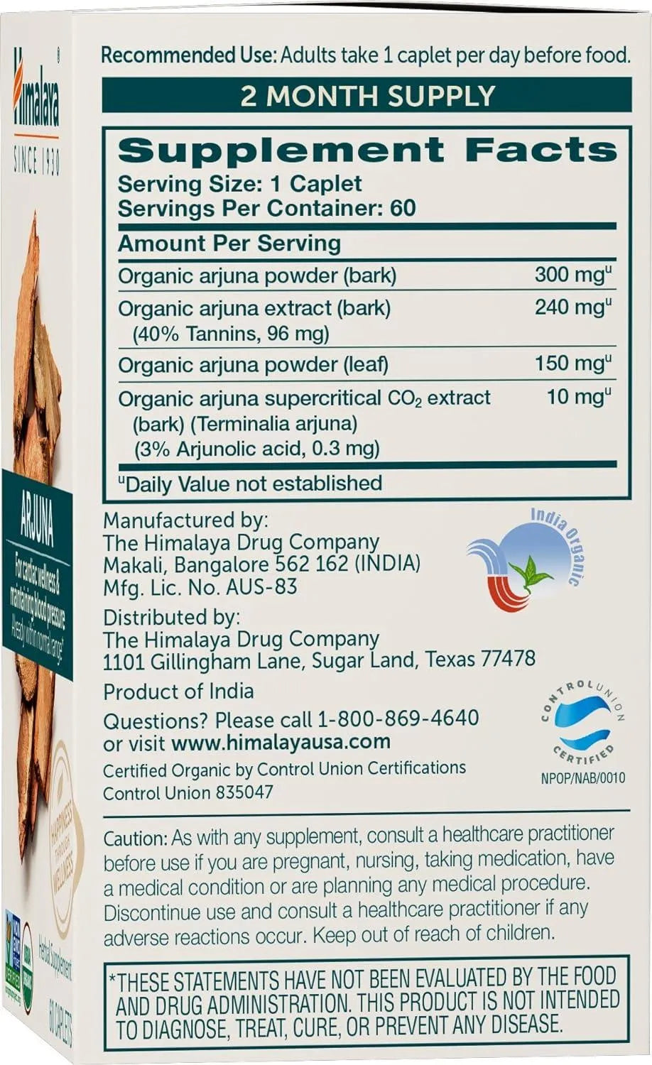 HIMALAYA - Himalaya Organic Arjuna for Cardiac Wellness and Blood Pressure Maintenance 60 Tabletas 2 Pack - The Red Vitamin MX - Suplementos Alimenticios - {{ shop.shopifyCountryName }}