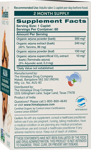 HIMALAYA - Himalaya Organic Arjuna for Cardiac Wellness and Blood Pressure Maintenance 60 Tabletas 2 Pack - The Red Vitamin MX - Suplementos Alimenticios - {{ shop.shopifyCountryName }}