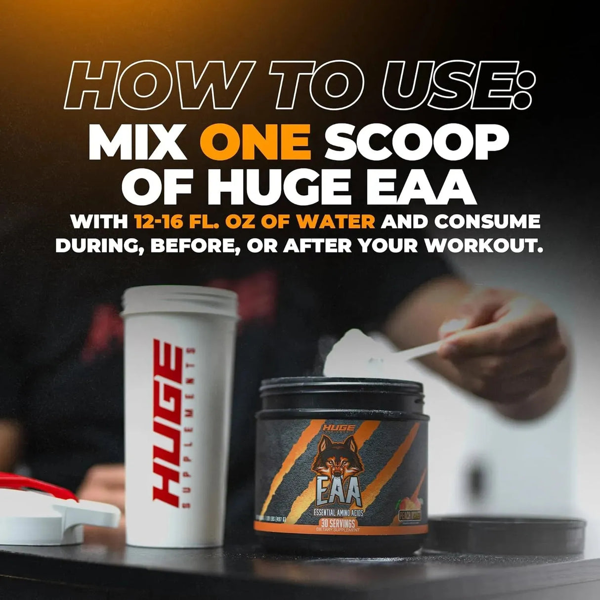 HUGE SUPPLEMENTS - Huge EAA Essential Amino Acids Powder 30 Servicios Peach Mango 497Gr. - The Red Vitamin MX - Suplementos Alimenticios - {{ shop.shopifyCountryName }}