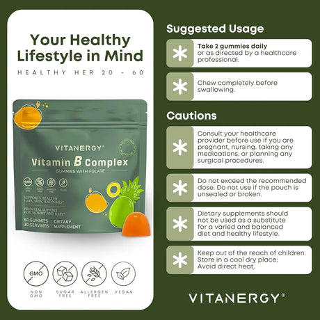 VITANERGY - Vitanergy Sugar-Free B Complex Gummies 60 Gomitas - The Red Vitamin MX - Suplementos Alimenticios - {{ shop.shopifyCountryName }}