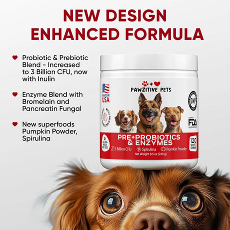 PAWZITIVE PETS - Pawzitive Pets Probiotics for Dogs Digestive Health 120 Masticables - The Red Vitamin MX - Probióticos Para Perros - {{ shop.shopifyCountryName }}
