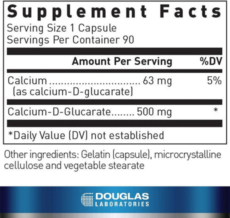 DOUGLAS LABORATORIES - Douglas Laboratories Calcium-D-Glucarate 500Mg. 90 Capsulas - The Red Vitamin MX - Suplementos Alimenticios - {{ shop.shopifyCountryName }}