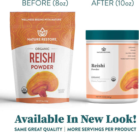 NATURE RESTORE - Nature Restore Certified Organic Reishi Mushroom Powder 283Gr. - The Red Vitamin MX - Suplementos Alimenticios - {{ shop.shopifyCountryName }}