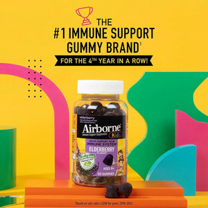 AIRBORNE - Airborne KIDS Elderberry + Zinc & Vitamin C Gummies 50 Gomitas - The Red Vitamin MX - Suplementos Alimenticios - {{ shop.shopifyCountryName }}