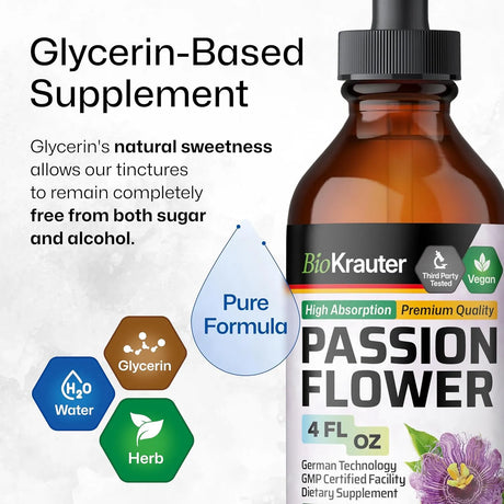 BIOKRAUTER - BIO KRAUTER Passionflower Tincture 4 Fl.Oz. - The Red Vitamin MX - Suplementos Alimenticios - {{ shop.shopifyCountryName }}