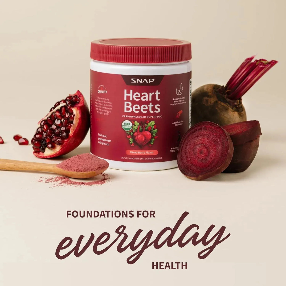 SNAP - Snap Supplements Heart Beets Powder 250Gr. - The Red Vitamin MX - Suplementos Alimenticios - {{ shop.shopifyCountryName }}