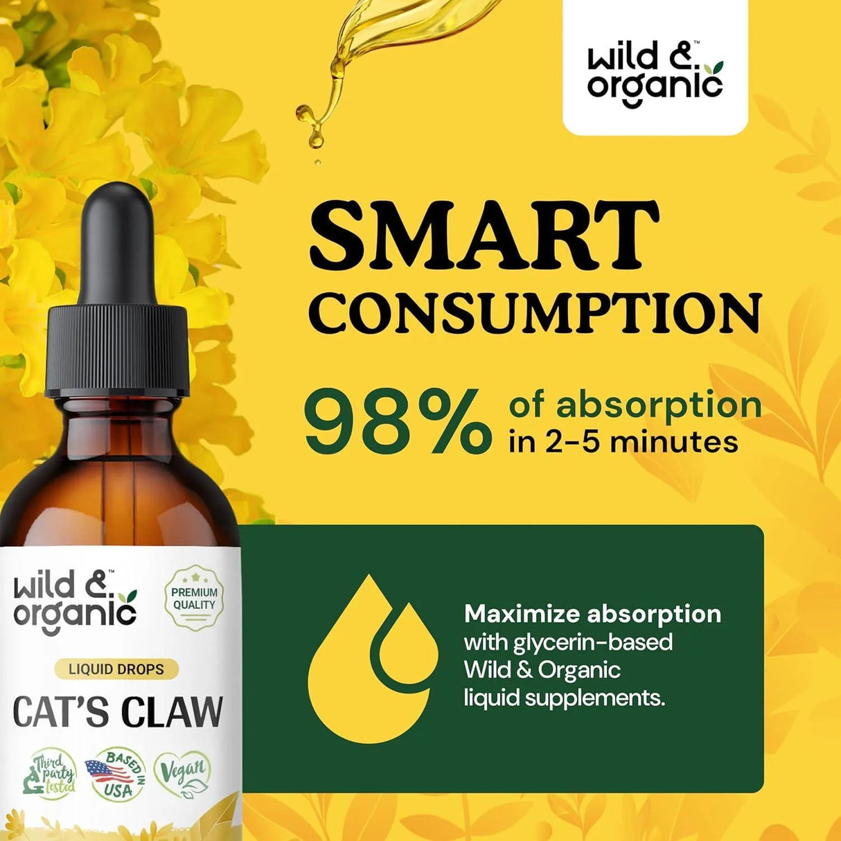 WILD & ORGANIC - Wild & Organic Cats Claw Tincture 2 Fl.Oz. - The Red Vitamin MX - Suplementos Alimenticios - {{ shop.shopifyCountryName }}