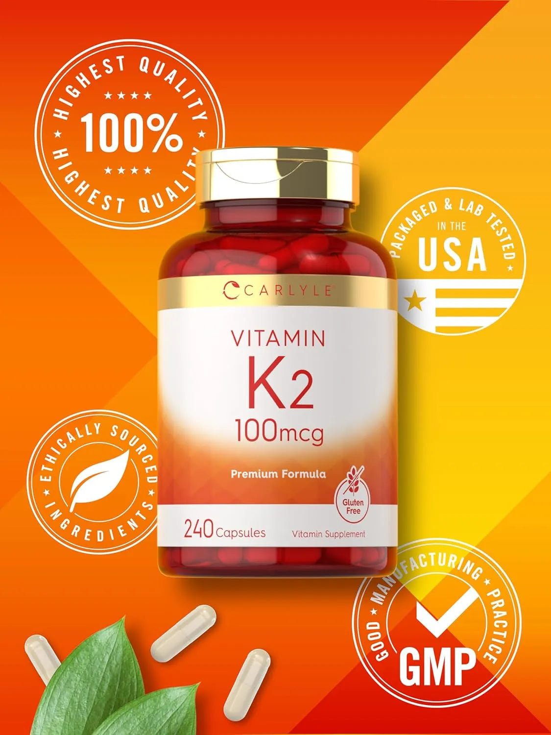 CARLYLE - Carlyle Vitamin K2 100mcg 240 Capsulas - The Red Vitamin MX - Suplementos Alimenticios - {{ shop.shopifyCountryName }}