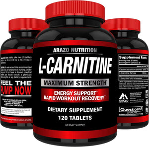 ARAZO NUTRITION - Arazo Nutrition Super Strength L-Carnitine 1000Mg. 120 Tabletas - The Red Vitamin MX - Suplementos Alimenticios - {{ shop.shopifyCountryName }}