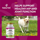 NaturVet Methylsulfonylmethane Joint Support Dog 250 Tabletas Masticables