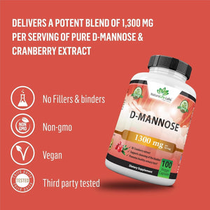 NATURALIFE LABS - NaturaLife Labs D-Mannose 1,300Mg. 100 Capsulas - The Red Vitamin MX - Suplementos Alimenticios - {{ shop.shopifyCountryName }}