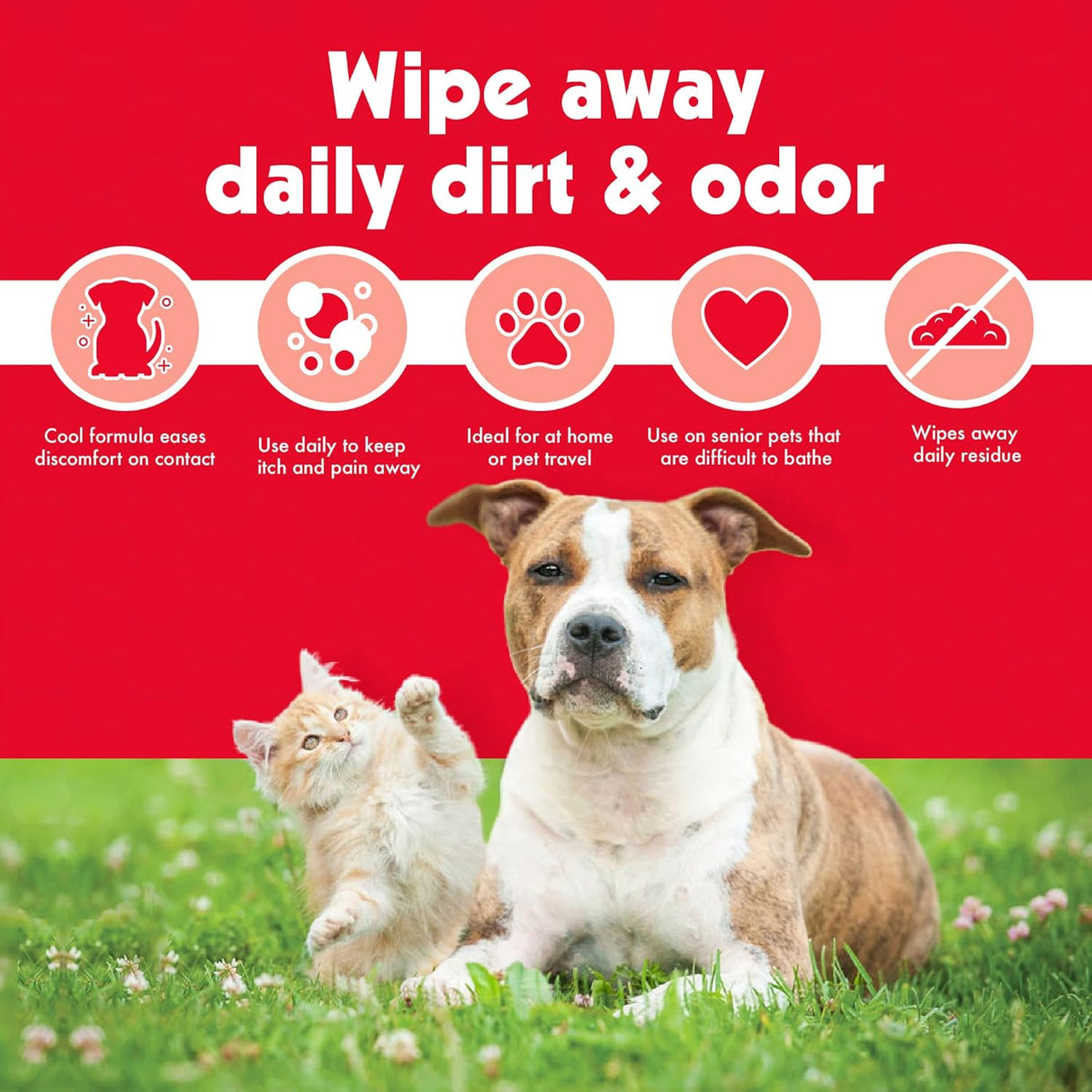 Petkin Anti Itch Wipes for Dogs and Cats 30 Toallitas 2 Pack