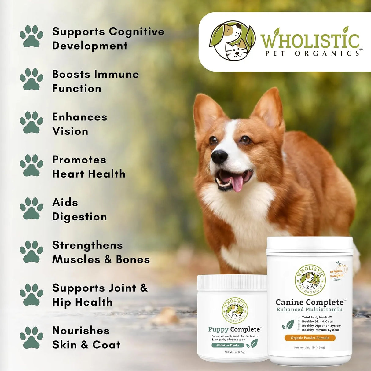 WHOLISTIC PET ORGANICS - Wholistic Pet Organics Canine Complete Dog Multivitamin 454Gr. - The Red Vitamin MX - Multivitamínicos Para Perros - {{ shop.shopifyCountryName }}