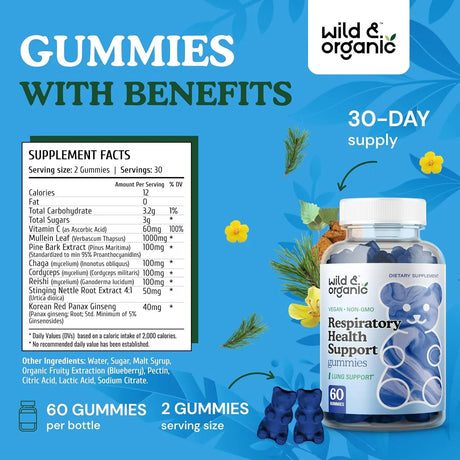 WILD & ORGANIC - Wild & Organic Lung Detox Gummies 60 Gomitas - The Red Vitamin MX - Suplementos Alimenticios - {{ shop.shopifyCountryName }}