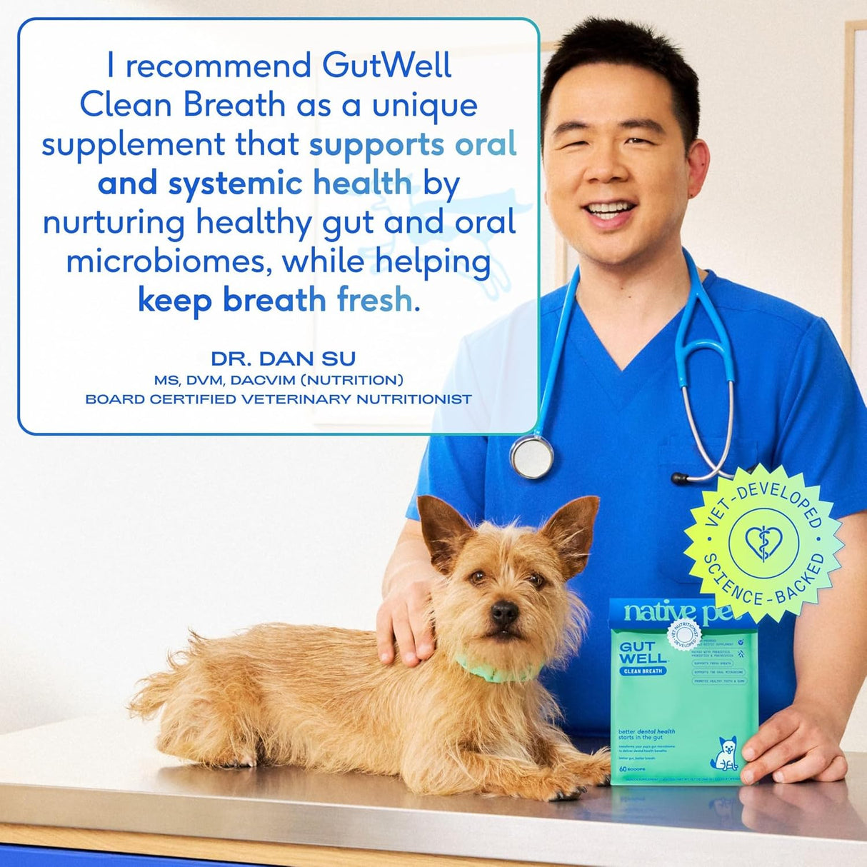 Native Pet GutWell Clean Breath 60 Servicios 360Gr.