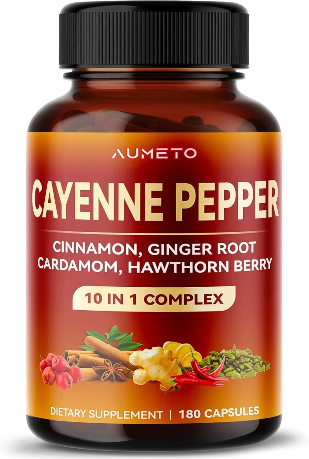 AUMETO - AUMETO Cayenne Pepper 180 Capsulas - The Red Vitamin MX - Suplementos Alimenticios - {{ shop.shopifyCountryName }}