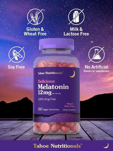 TAHOE NUTRITIONALS - Tahoe Nutritionals Melatonin Gummies 12Mg. 180 Gomitas - The Red Vitamin MX - Suplementos Alimenticios - {{ shop.shopifyCountryName }}