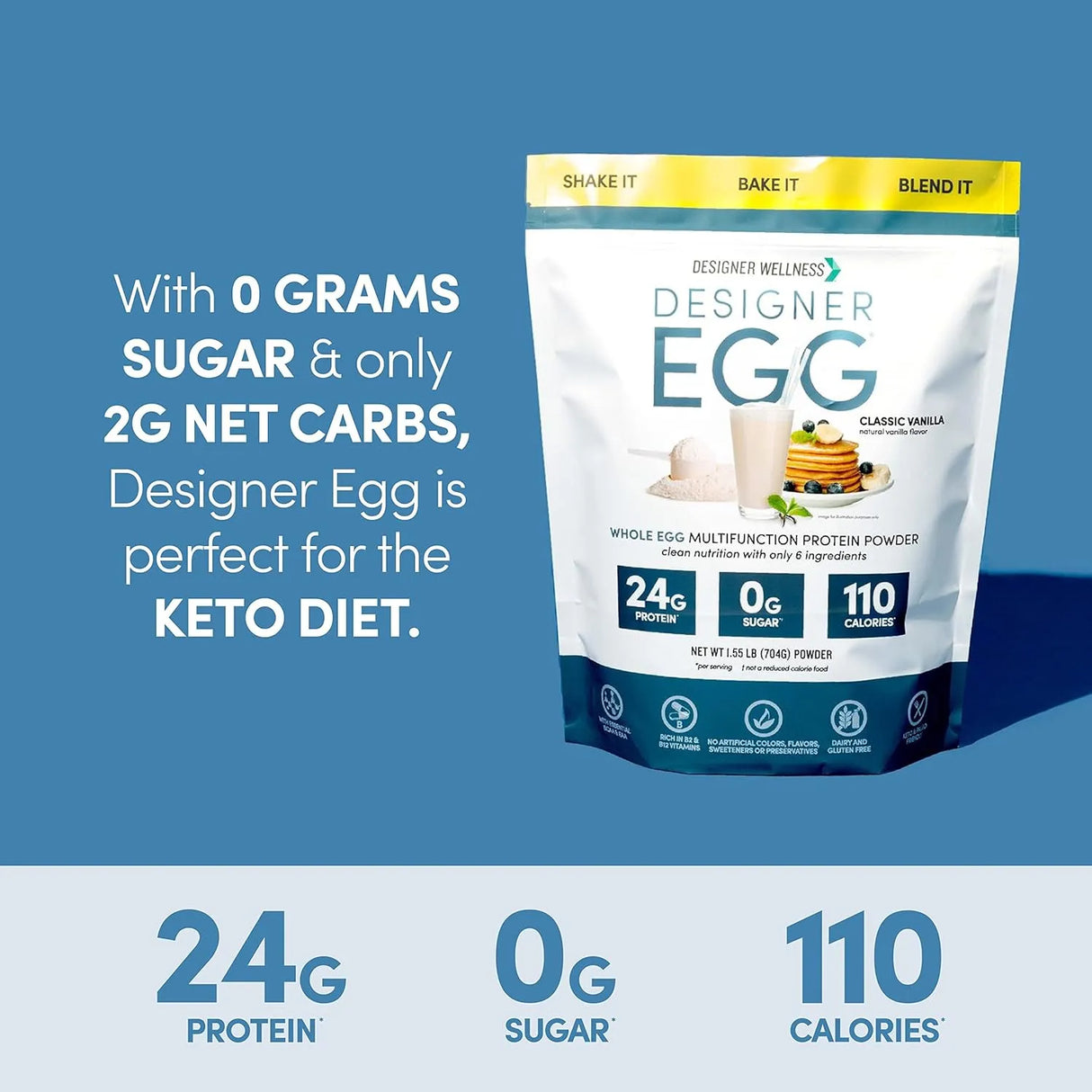 DESIGNER WELLNESS - Designer Wellness Designer Egg Natural Egg Yolk & Egg White Protein Powder Classic Vanilla 704Gr. - The Red Vitamin MX - Suplementos Alimenticios - {{ shop.shopifyCountryName }}